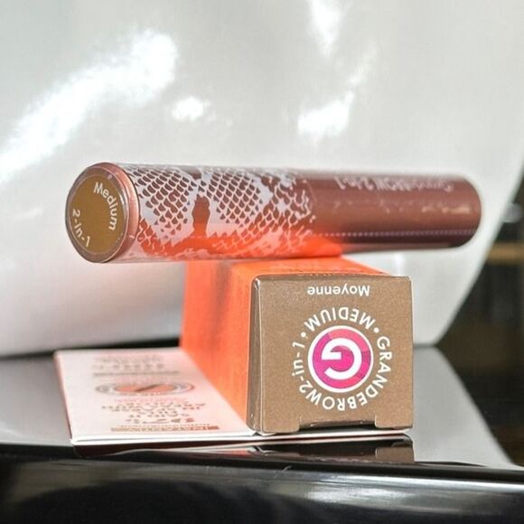 NIB GrandeBROW 2-In-1 Tinted Brow Gel + Brow Enhancing Serum Medium Mini 4 Mos. - Picture 9 of 11